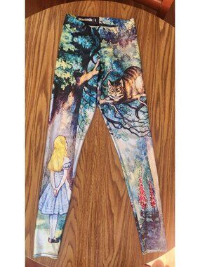 BlackMilk Clothing Alice in Wonderland Leggings S